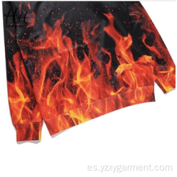 Sudadera con capucha y estampado digital red fire